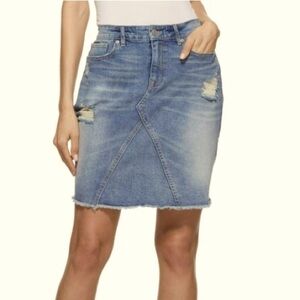 Scoop denim jean mini skirt 12